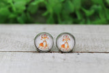 Floral Fox Stud Earrings Aaria Tees