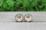 Floral Crown Fox Stud Earrings Aaria Tees