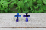 Watercolor Cross Stud Earrings Aaria Tees
