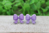 Purple Polka Dot Stud Earrings Aaria Tees