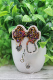 Leopard Bow Stethoscope Holographic Badge Reel Aaria Tees