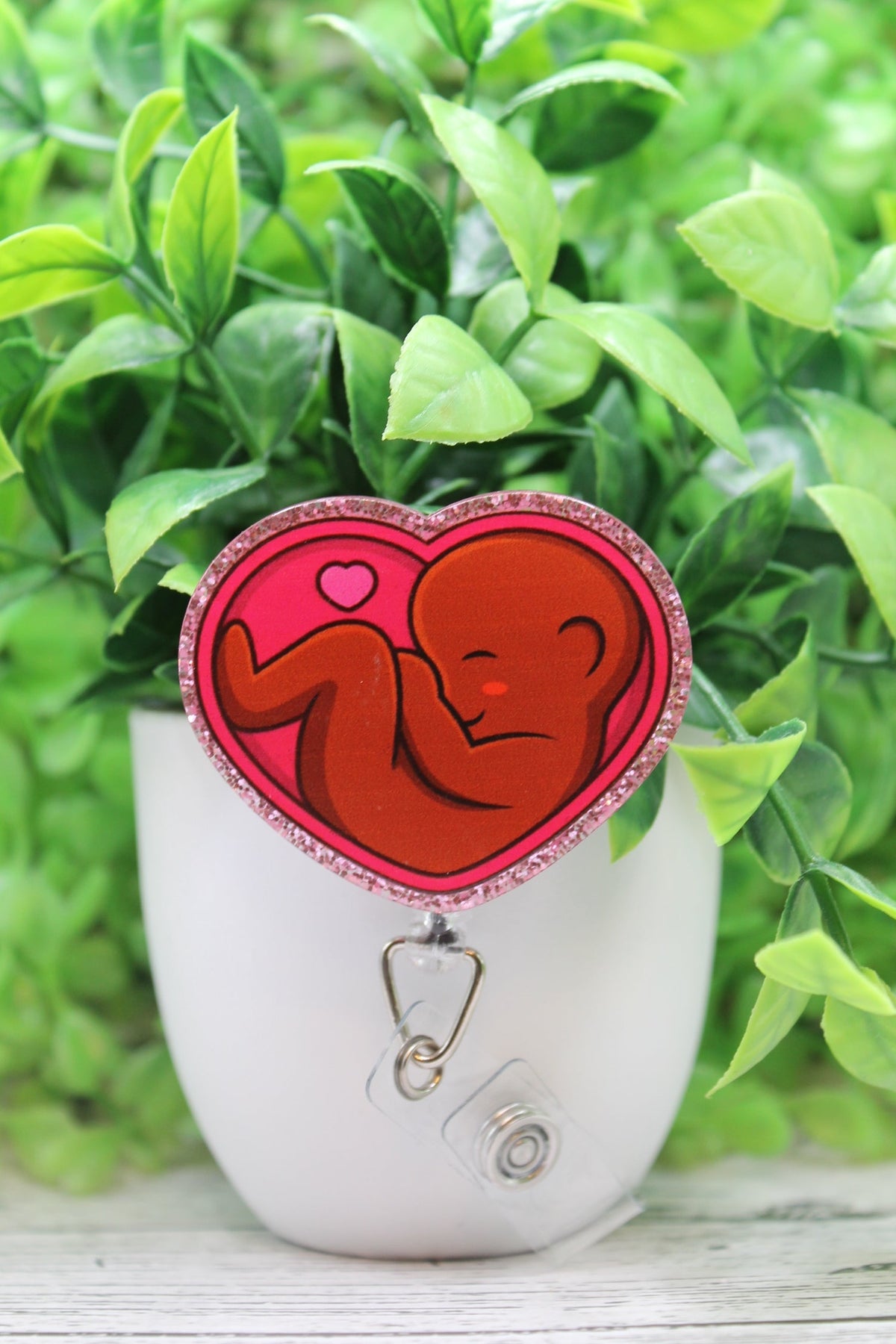 Baby Womb Heart Badge Reel