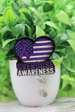 Overdose Awareness Flag Heart Badge Reel Aaria Tees