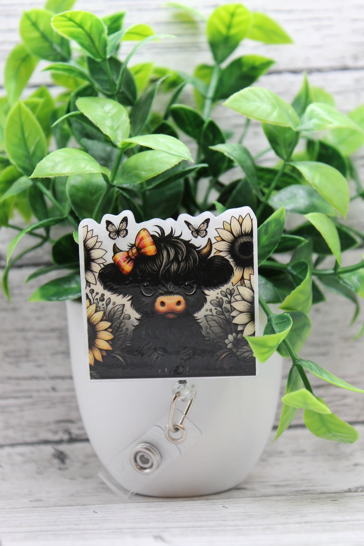 Cow and Sunflowers Badge Reel