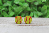 Softball Stud Earrings Aaria Tees