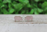 Pink Shimmer Pigs Stud Earrings Aaria Tees