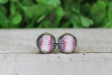 Leopard Baseball Glass Stud Earrings Aaria Tees