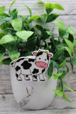 Cow Standing Badge Reel Aaria Tees