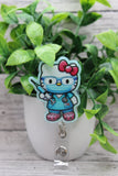 Nurse Cat Badge Reel Aaria Tees
