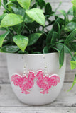 Pink Lily Rooster Dangle Earrings Aaria Tees