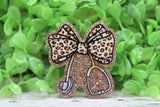 Leopard Bow Stethoscope Badge Reel Aaria Tees