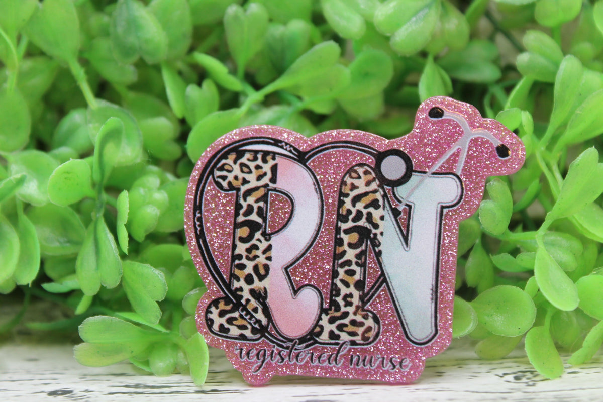 RN Leopard with Pink and Blue Badge Reel