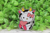 Cow Cat with Heart Badge Reel Aaria Tees