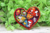 White Dog Heart Collage Badge Reel Aaria Tees