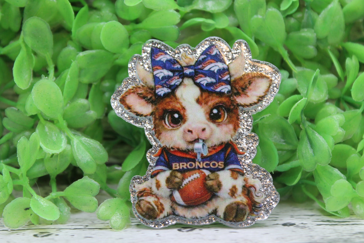 Broncos Football Cow Badge Reel