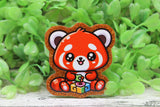Red Panda on Glitter Badge Reel Aaria Tees