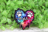Paw Print Heartbeat Heart Badge Reel Aaria Tees