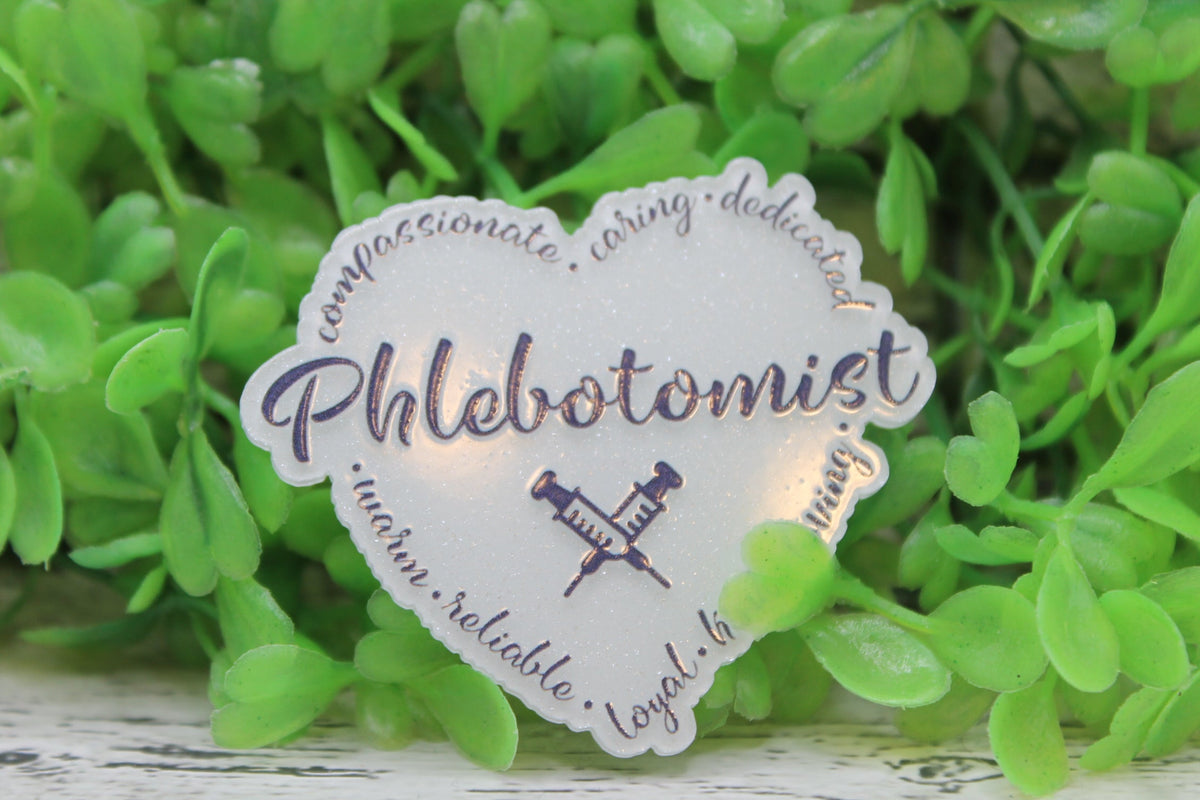 Phlebotomist Heart Badge Reel