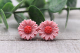 Pink Daisy Stud Earrings Aaria Tees