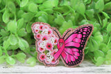 Breast Cancer Awareness Butterfly Badge Reel Aaria Tees