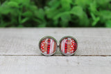 Baseball Brushstrokes Stud Earrings Aaria Tees