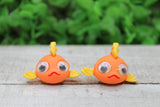 Gold Fish with Google Eyes || 20mm Stud Earrings || Hypoallergenic Aaria Tees