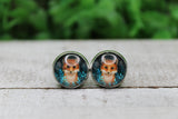 Beautiful Fox 12mm Glass Stud Earrings || Hypoallergenic Aaria Tees