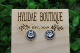 Bulldogs 12mm Glass Stud Earrings Aaria Tees