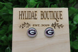 Georgia Bulldogs 12mm Glass Stud Earrings Aaria Tees