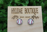 Baseball Glass Stud Earrings Aaria Tees