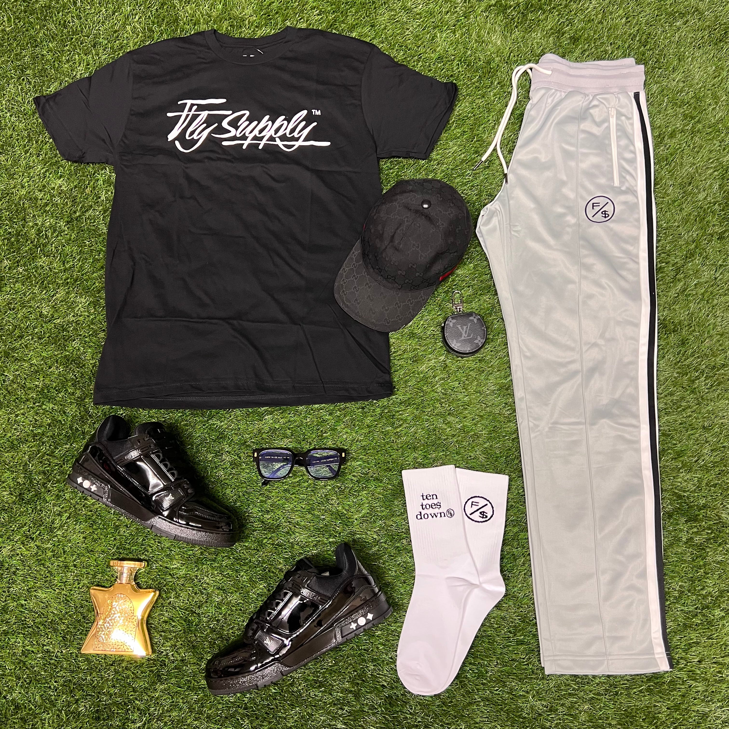 Fly Supply Logo: Black (10 Year Anniversary) - Aaria Tees Aaria Tees