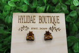 Honey Bee Wood Stud Earrings Aaria Tees