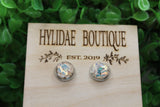 Champagne Petal Dome Stud Earrings Aaria Tees