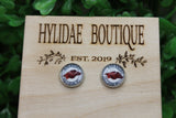 AR Razorbacks Glass Stud Earrings Aaria Tees