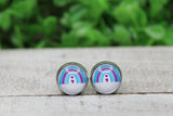 ; Your Story Isn't Over Rainbow Glass Stud Earrings Aaria Tees