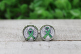 Angel - Mental Health Glass Stud Earrings Aaria Tees