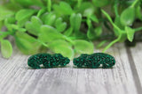 Green Glitter Alligators Stud Earrings Aaria Tees