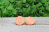 Peach Yarn Ball Stud Earrings Aaria Tees