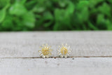 Silver Sunflowers Stud Earrings Aaria Tees