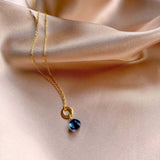 Iolite Mini Drop Layering Necklace Aaria Tees