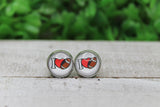 I Love Football 12mm Glass Stud Earrings Aaria Tees