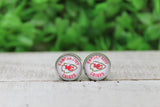 KC Chiefs KC Arrow 12mm Glass Stud Earrings Aaria Tees