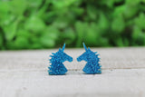 Blue Glitter Unicorns Stud Earrings Aaria Tees