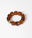 Pebbles Brown Stretchy Bracelet Aaria Tees