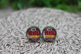 RED Kingdom KC Chiefs Football 12mm Glass Stud Earrings Aaria Tees