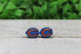 Chicago Bears Football • Wood Stud Earrings Aaria Tees