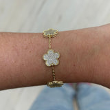 Adeline Clover Pave Bracelet Aaria Tees