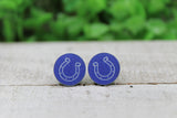 Indy Colts Football Circle Stud Earrings Aaria Tees