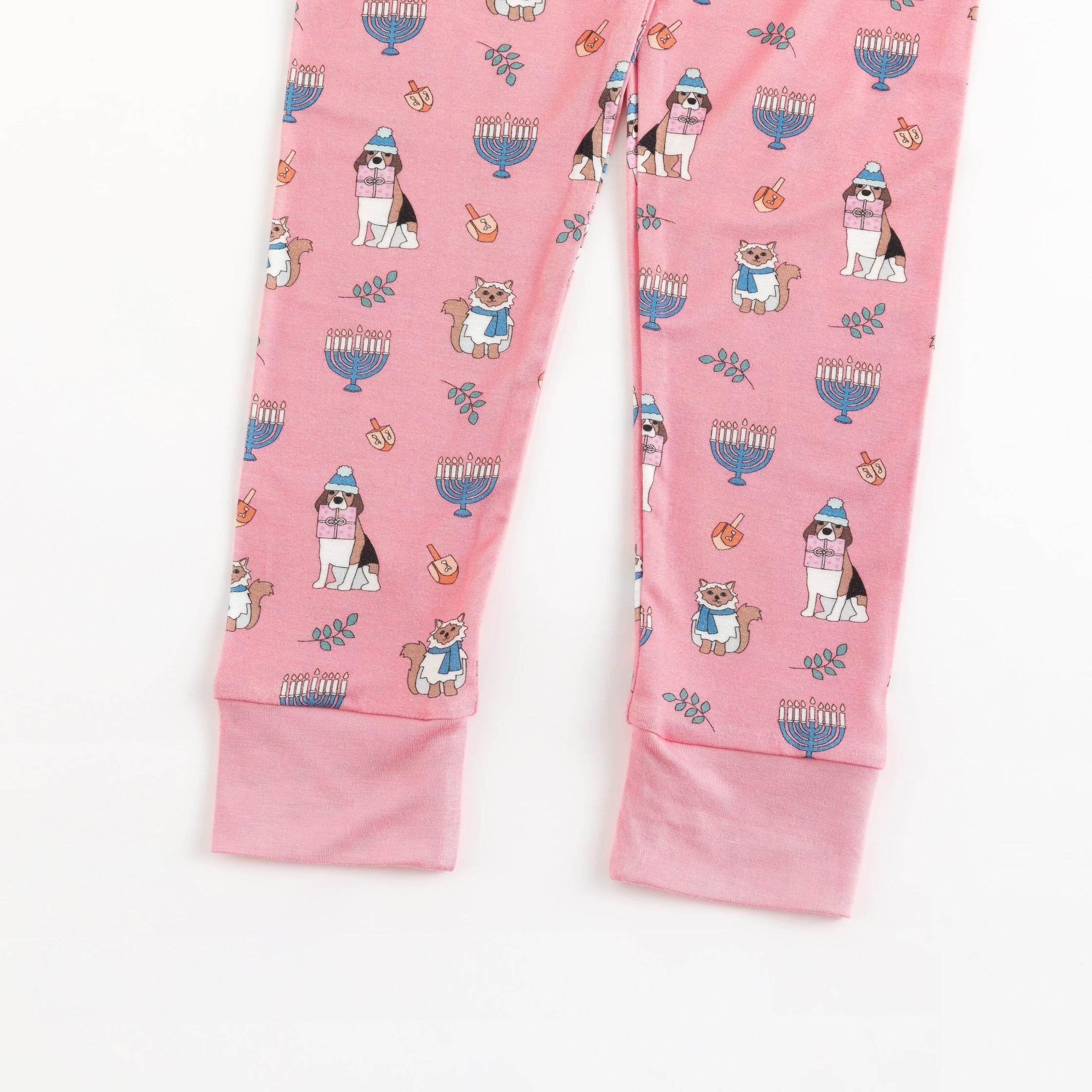 Hanukkah Pets (Long Sleeve PJ) - Pink - Aaria Tees Aaria Tees