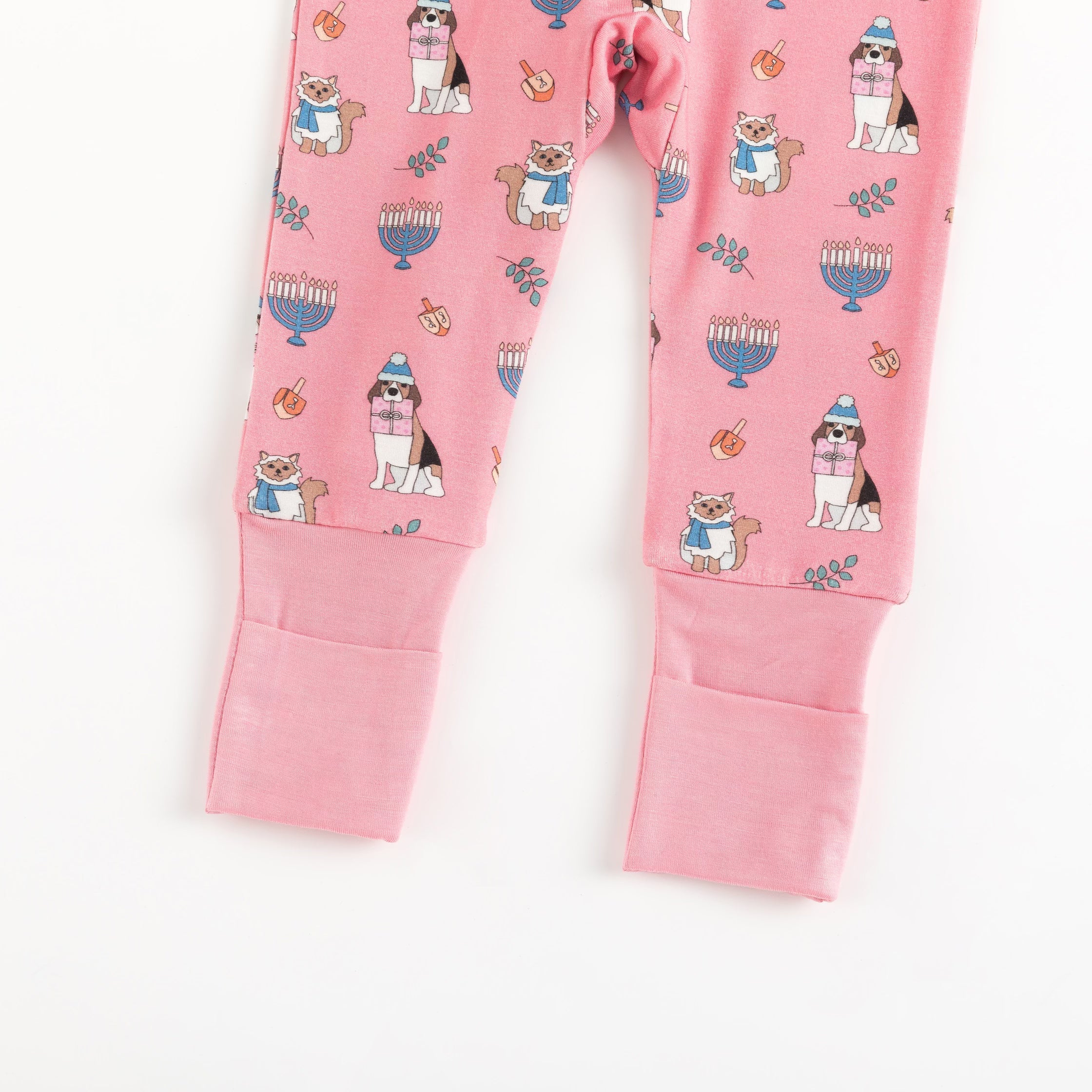 Hanukkah Pets (Convertible Zip Footies) - Pink - Aaria Tees Aaria Tees
